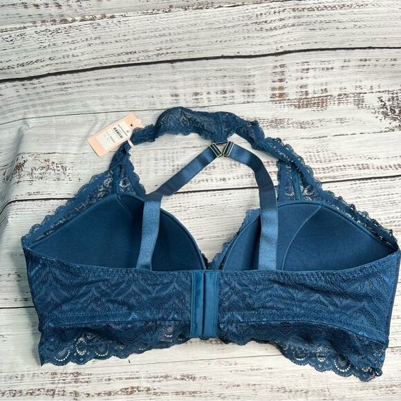 Hips & Curves City Chic M Racer Back Bralette Teal Blue 18/20 2x Plus Size NEW - Picture 6 of 13